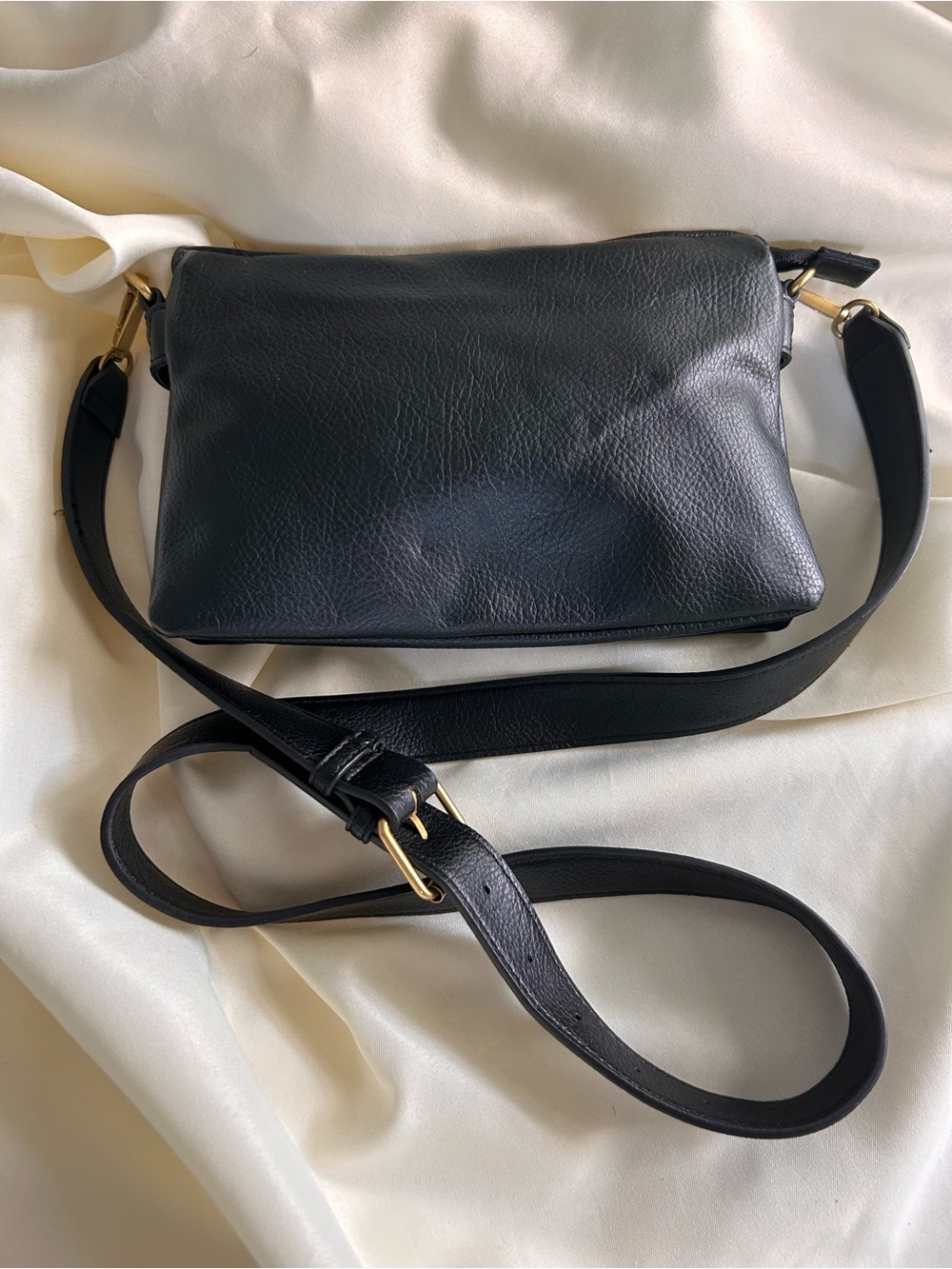 Style & Co. Black Faux Leather Crossbody Bag with Gold Hardware
